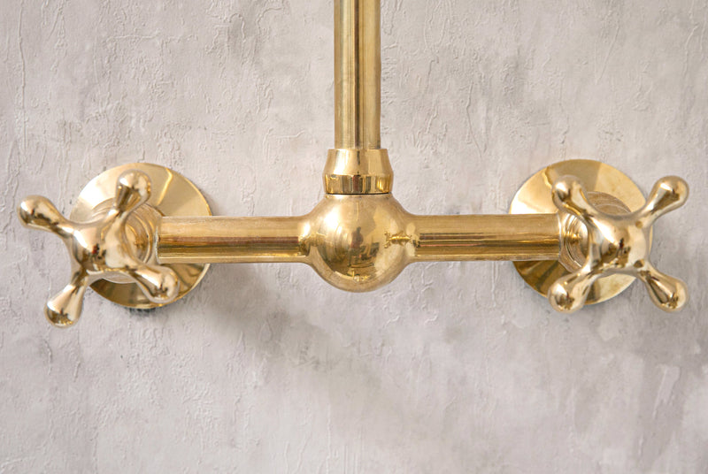 Elegant Unlacquered Brass Gooseneck Wall-Mounted Faucet - BRASSMA