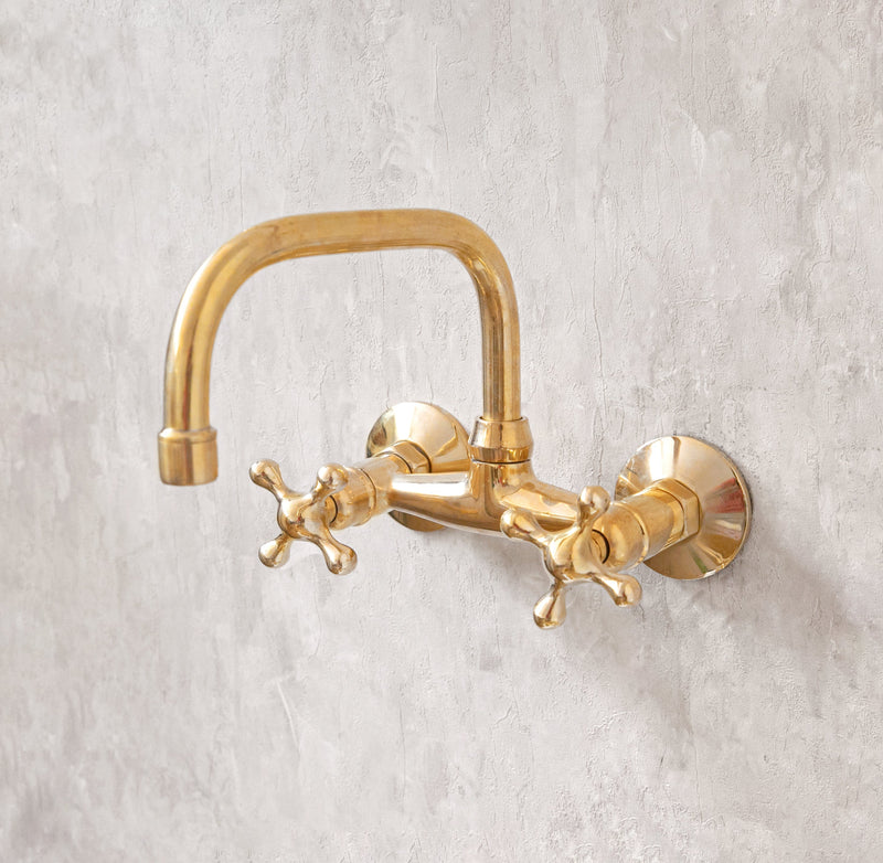 Elegant Wall-Mounted Solid Brass Faucet - BRASSMA