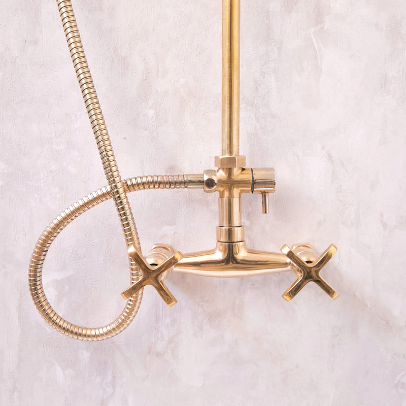 Unlacquered Brass Exposed Shower System - BRASSMA