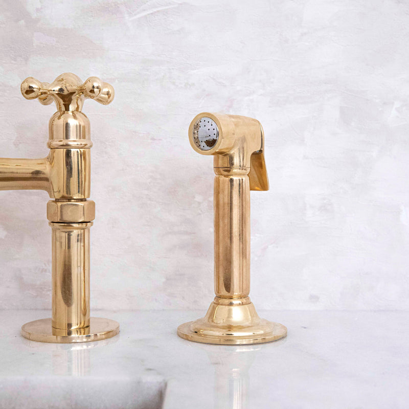 Timeless Unlacquered Brass Bridge Faucet for Classic Elegance - BRASSMA