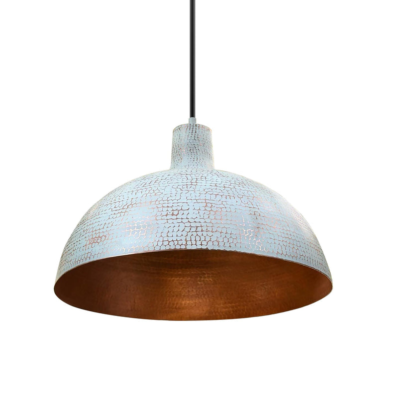 Copper Ceiling Light Shades - White Exterior Kitchen Island Lighting - Xira 