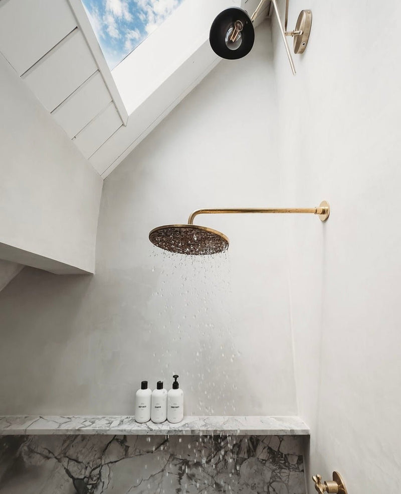 Antique Brass Shower with Single Handle - Brassma