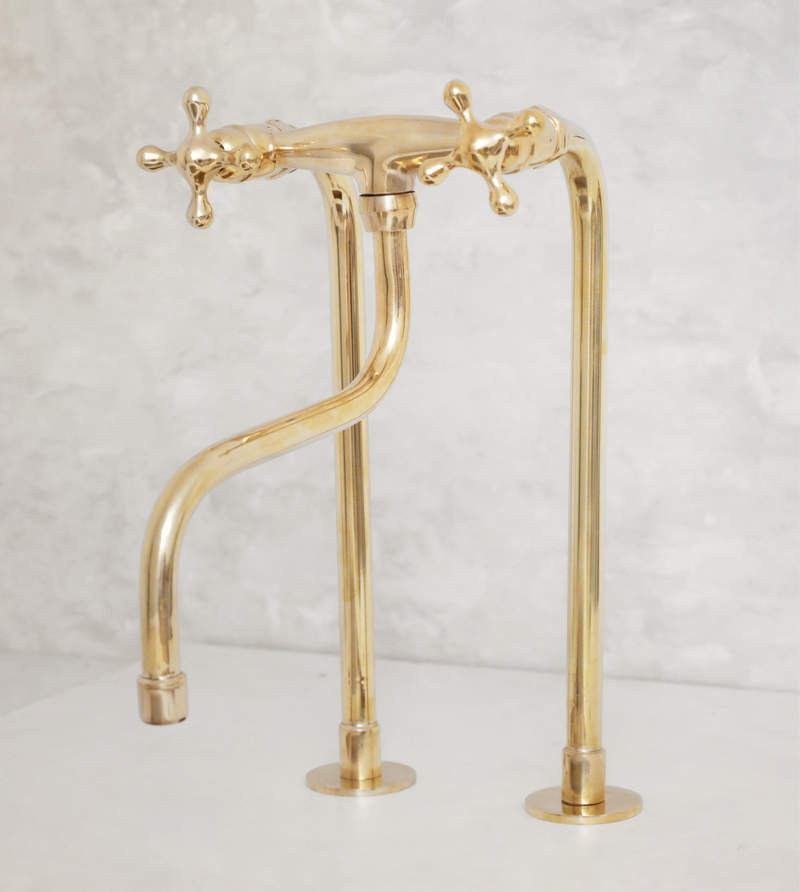 Elegant Brass Kitchen Faucet with Unique Elephant Trunk Spout - BRASSMA