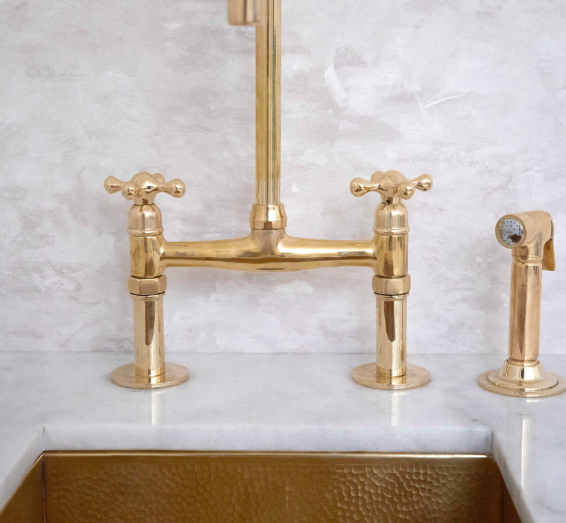 Elegant Solid Brass Seven Bridge Faucet for Timeless Style - BRASSMA