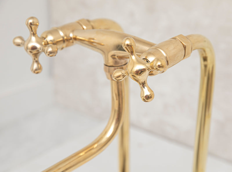 Elegant Brass Kitchen Faucet with Unique Elephant Trunk Spout - BRASSMA