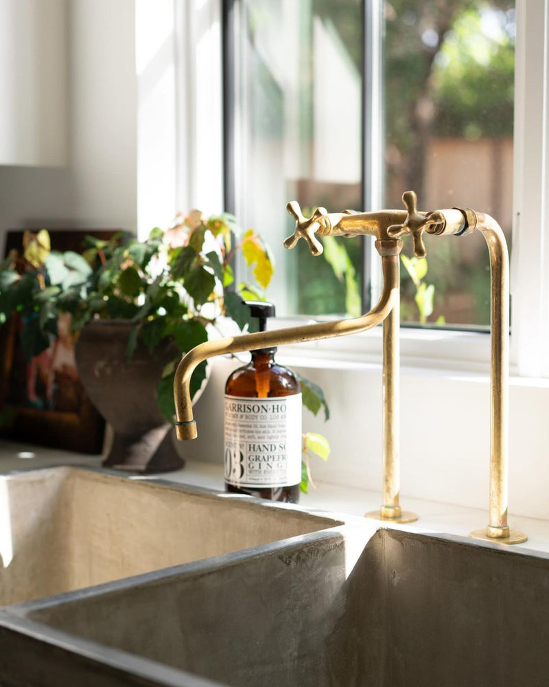 Elegant Brass Kitchen Faucet with Unique Elephant Trunk Spout - BRASSMA