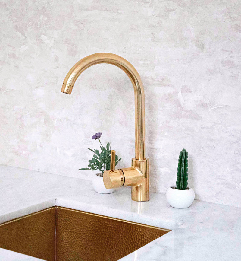 Elegant Unlacquered Brass Single-Hole Basin Faucet - BRASSMA