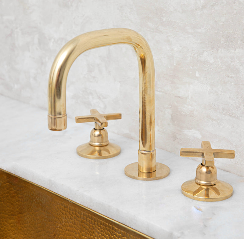 Deck Mount Brass Bathroom Faucet - BRASSMA