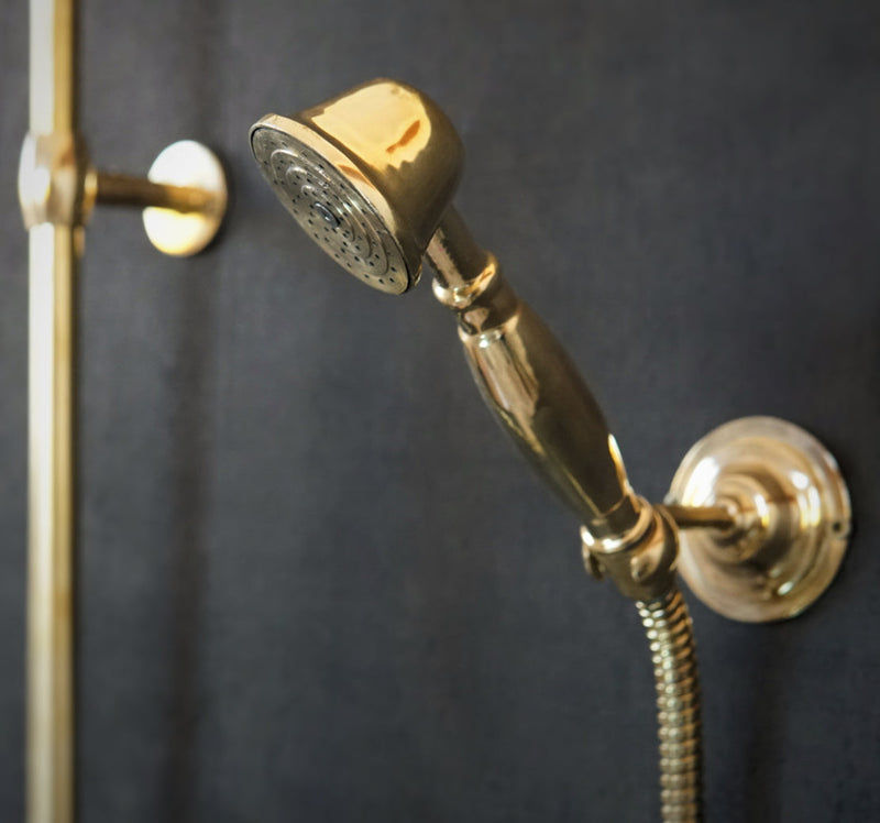 Unlacquered Brass Shower System With Tube Filler - BRASSMA