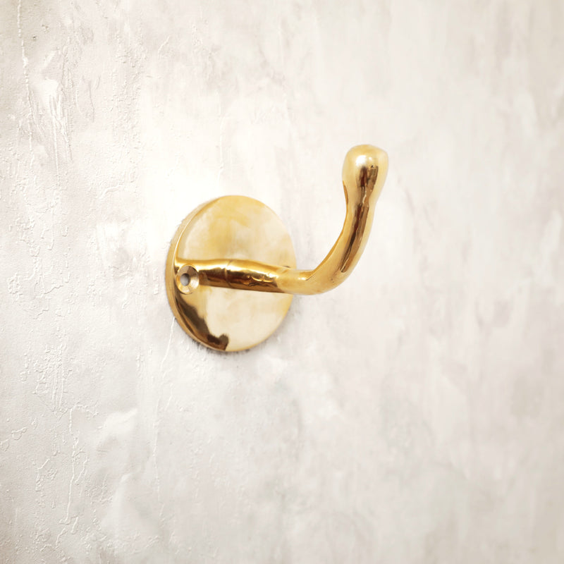 Unlacquered Brass Hook For Wall - BRASSMA