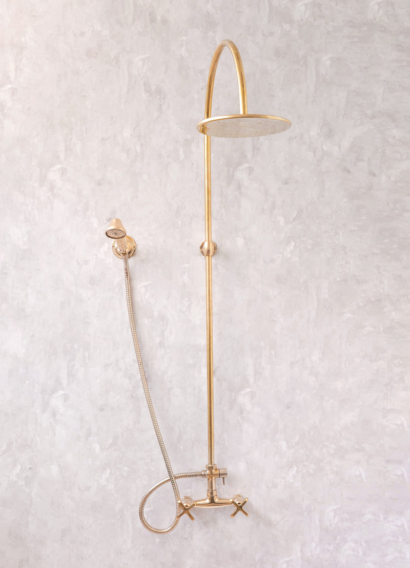 Unlacquered Brass Exposed Shower System - BRASSMA