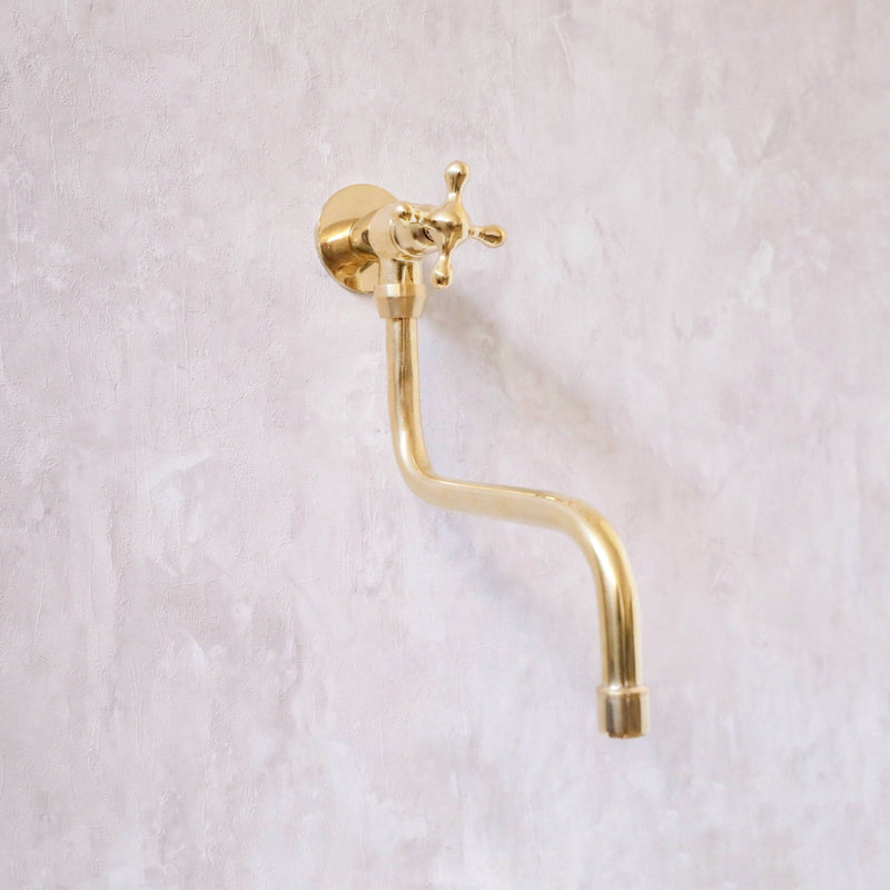 Antique - Style Unlacquered Brass Pot Filler – Elevate Your Kitchen Elegance - Brassma