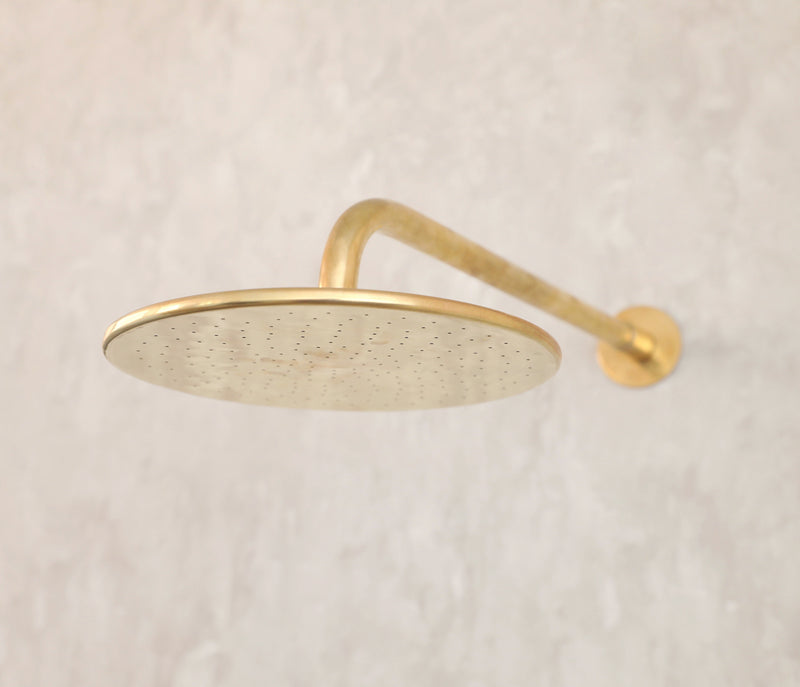 Unlacquered Brass Shower Set Head & Handheld Set - BRASSMA