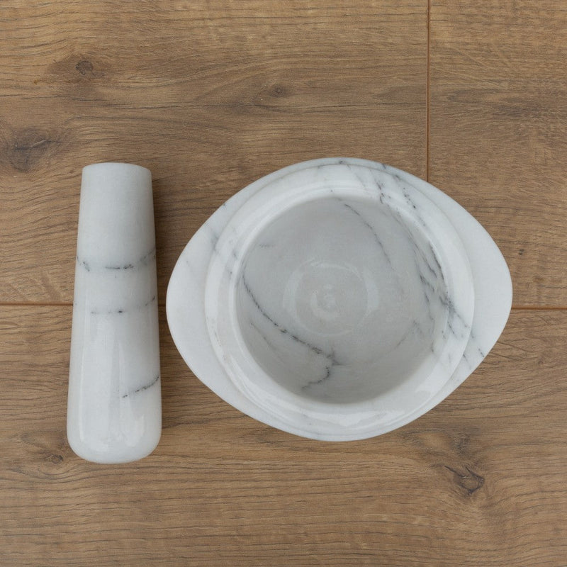 Bianco Carrara White Marble Mortar/Pestle Polished