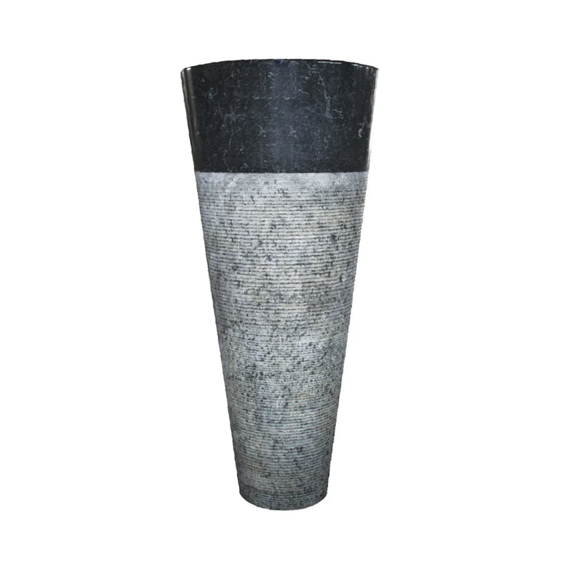 Black Marble Pedestal Conical Shaped Natural Stone Sink NTRSTC46 product shot