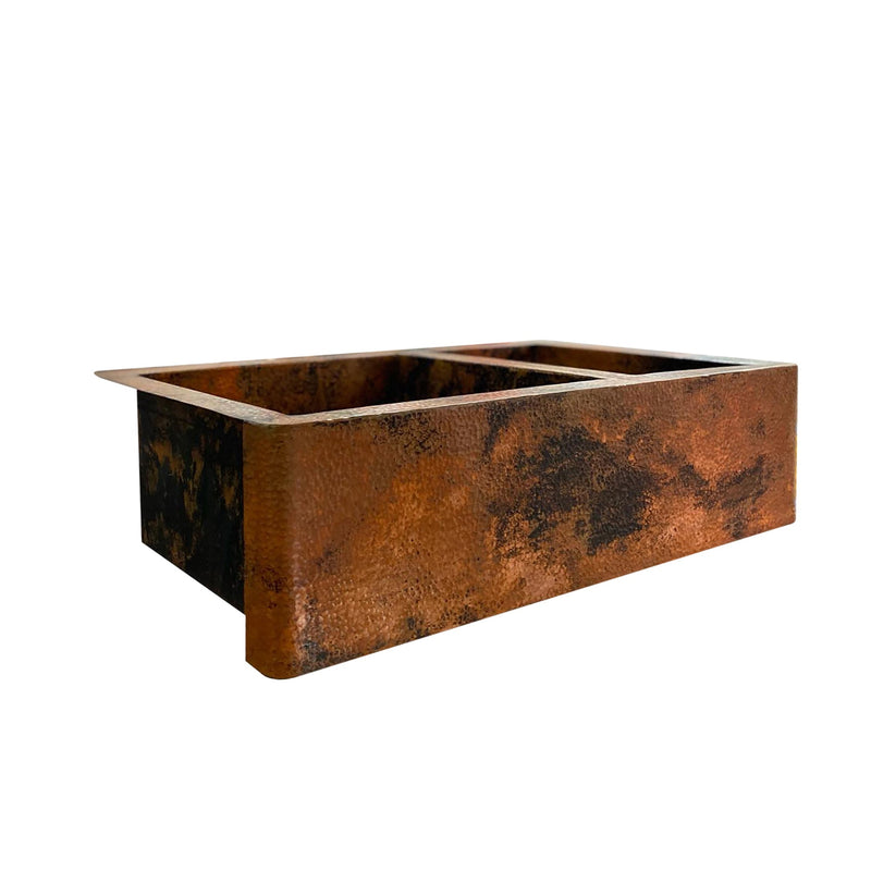 Double-Bowl Copper Farmhouse Kitchen Sink - Faye