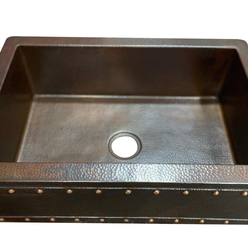 Dual Mount Copper Kitchen Farmhouse Apron Sink-Zinnia