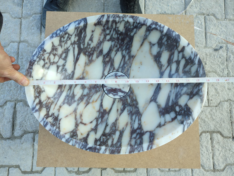 Calacatta Viola Marble Oval Shape Above Vanity Bathroom Sink (W)14" (L)18" (H)5"