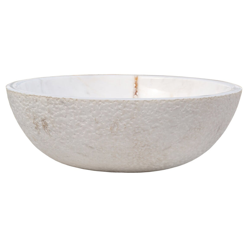 Gobek Natural Stone Calacatta White Marble Polished and Combed Vessel Sink