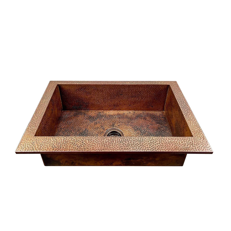 Hammered Copper Top Mount Sink - Nebula