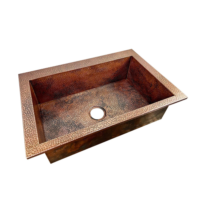 Hammered Copper Top Mount Sink - Nebula