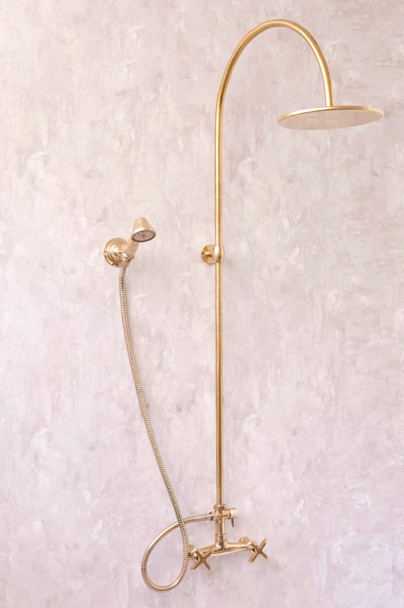 Unlacquered Brass Exposed Shower System - BRASSMA