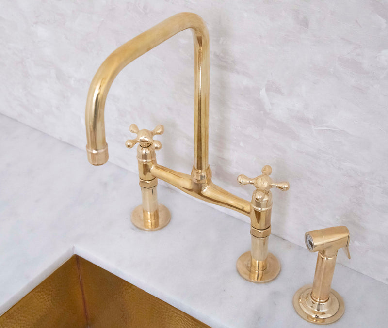 Elegant Solid Brass Seven Bridge Faucet for Timeless Style - BRASSMA