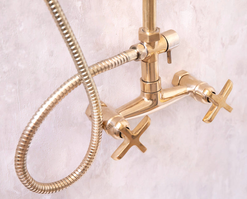 Unlacquered Brass Exposed Shower System - BRASSMA