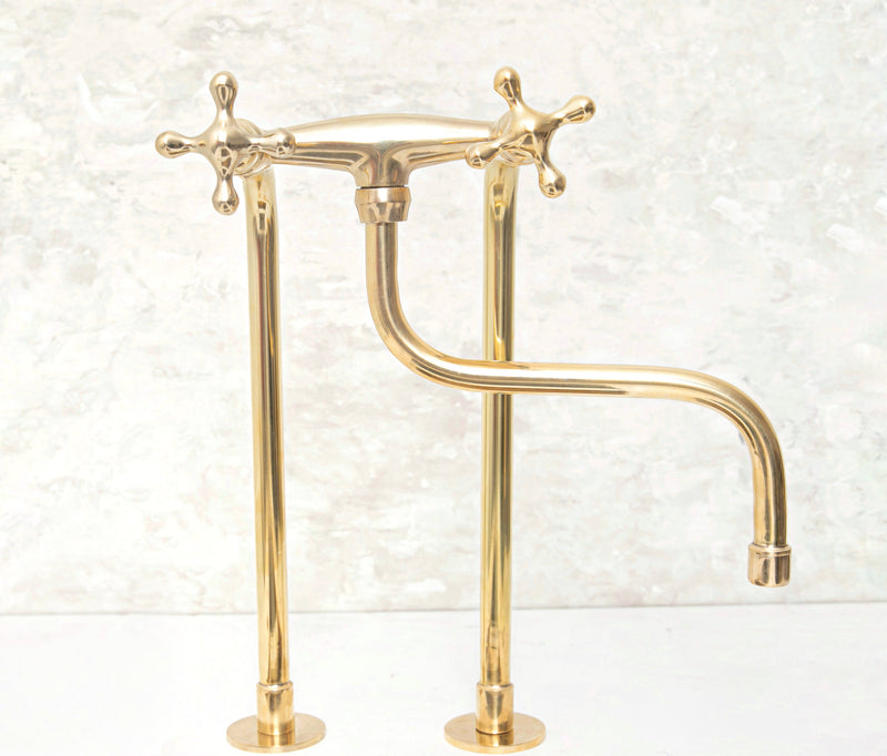 Elegant Brass Kitchen Faucet with Unique Elephant Trunk Spout - BRASSMA