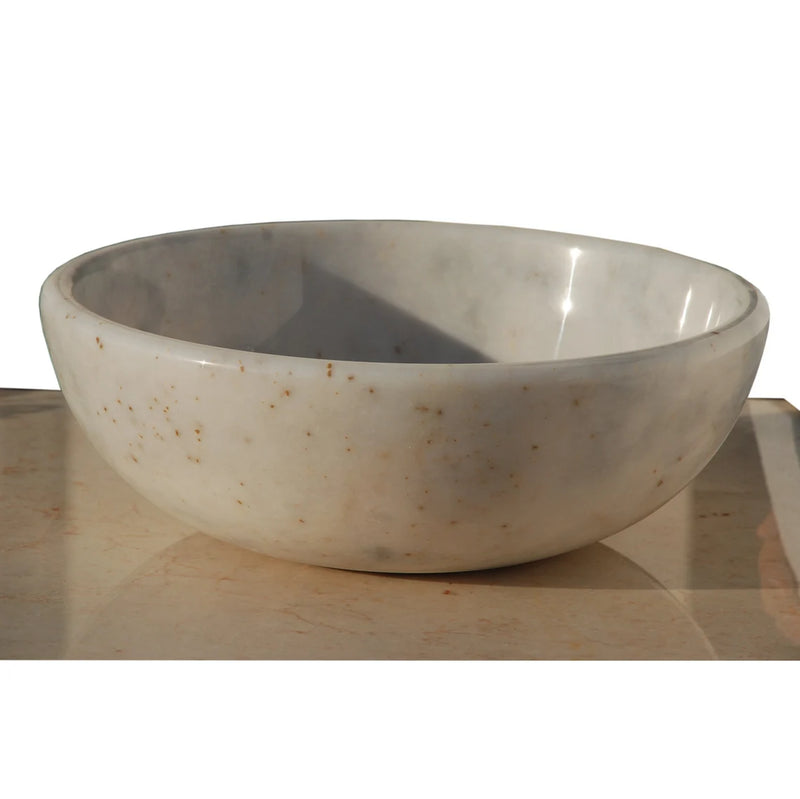 Gobek Afyon Sugar Marble Natural Stone Polished Vessel Sink 20020031 product shot