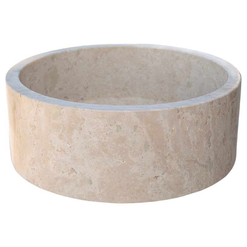 Gobek Beige Travertine Honed Vessel Sink TMS06 product side view