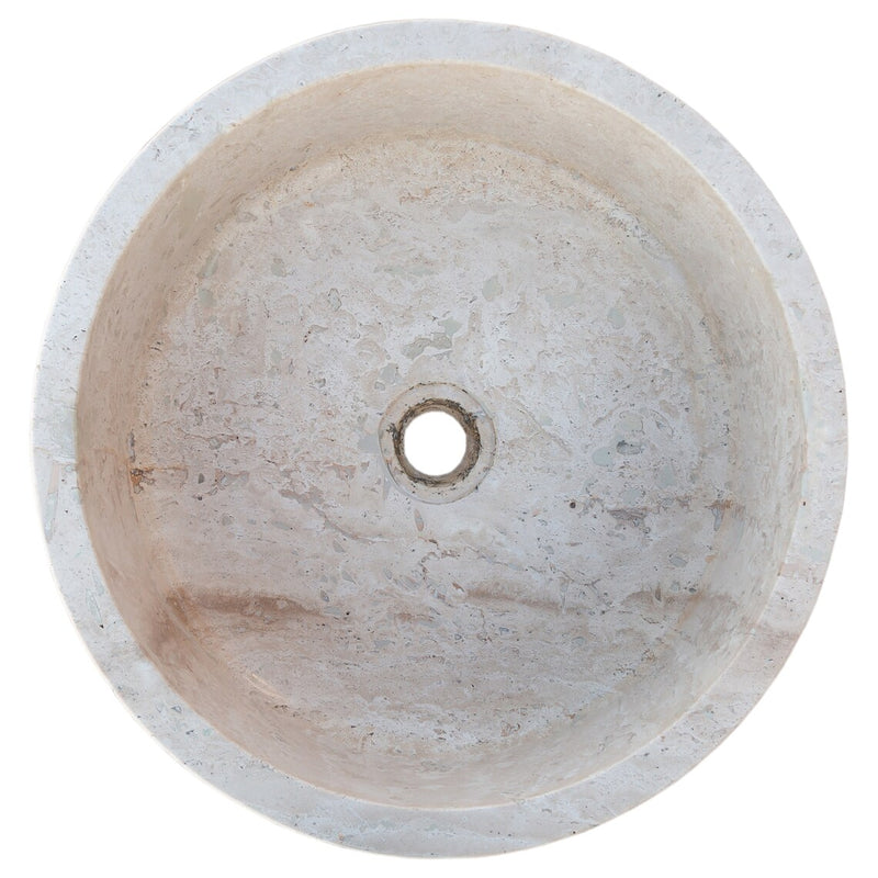 Gobek Beige Travertine Honed Vessel Sink TMS06 product top view