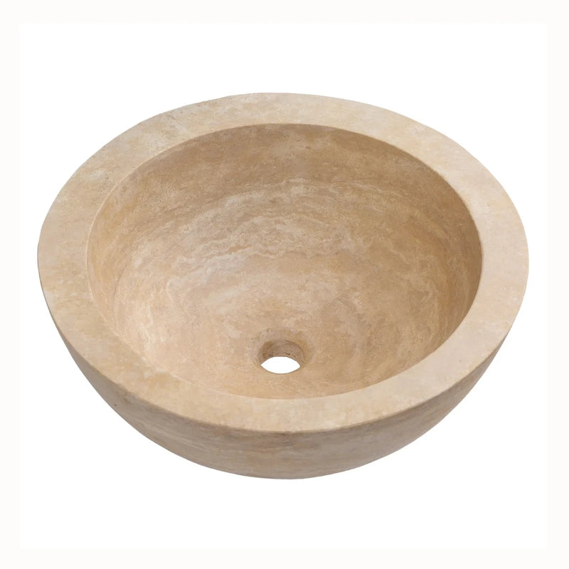 Gobek Beige Travertine Natural Stone Honed Sloped Sink YEDSIM12 product shot