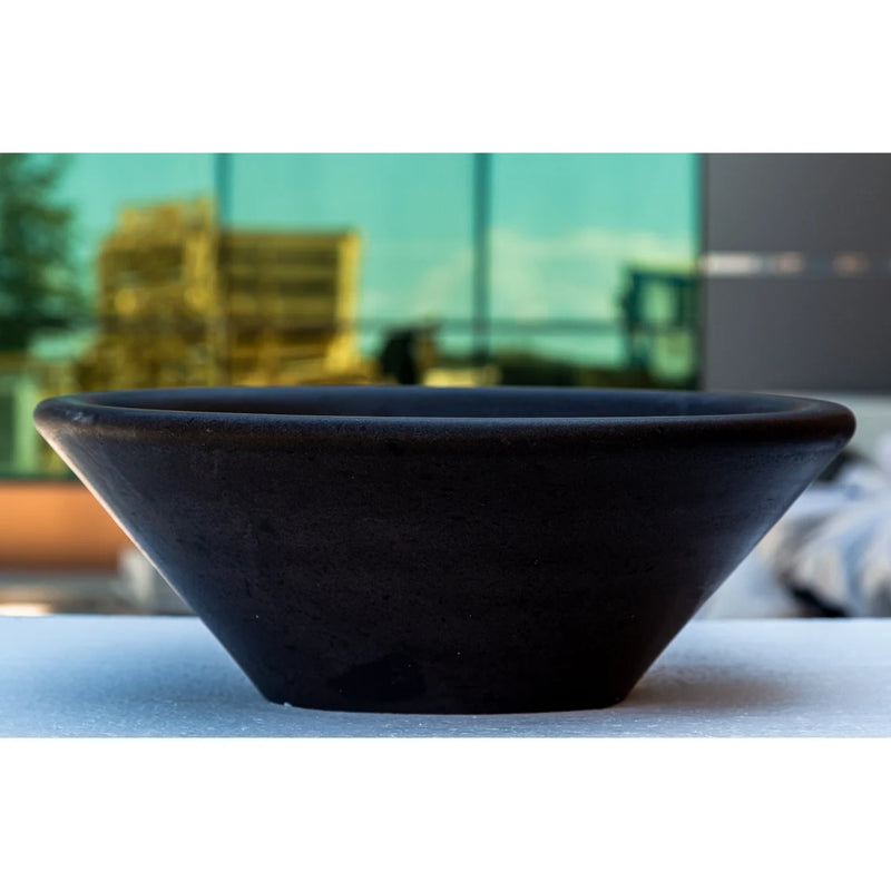 Gobek Black Andesite Natural Stone V-Shape Tapered Honed_Matte Sink NTRSTC11 product side view