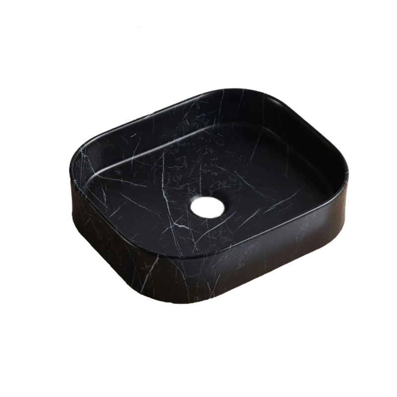 Gobek Black Marble Natural Stone Rectangular Polished Sink BMRV02 product shot