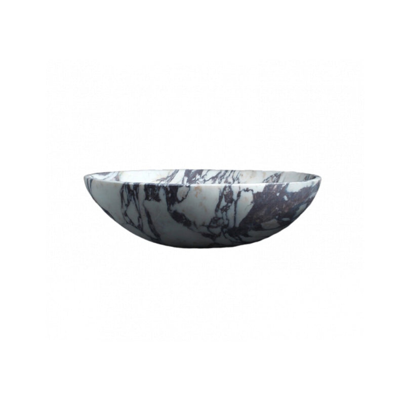 Gobek Calacatta Viola Marble Oval Shape Sink CVOMS01 side view