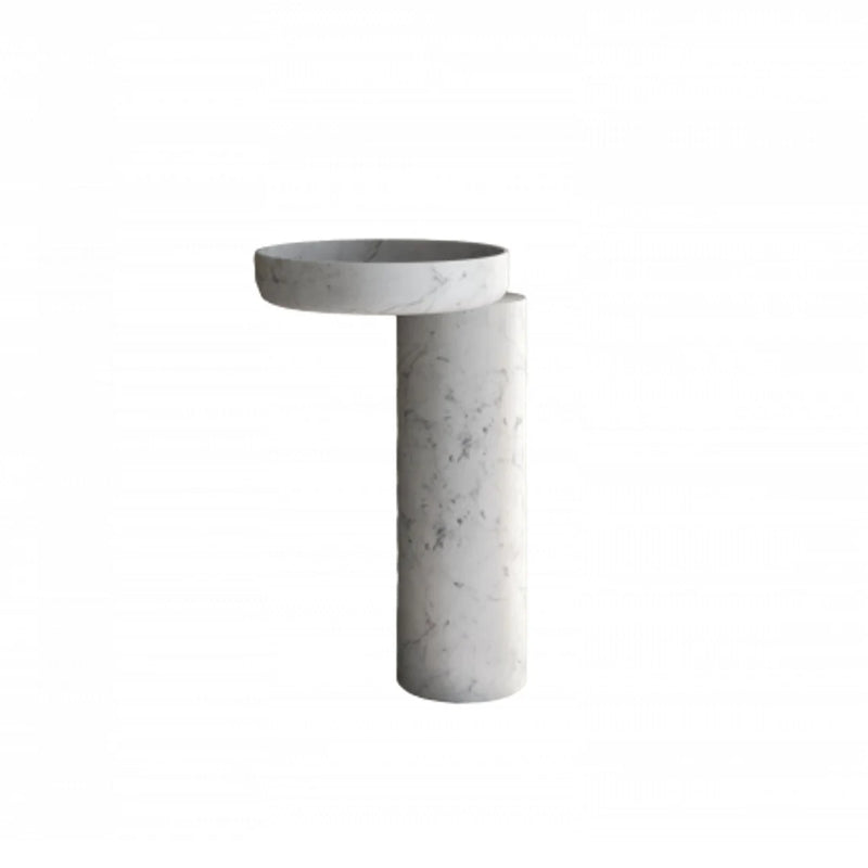 Gobek Calacatta White Marble Natural Stone Freestanding Pedestal Sink CWMFPS01 product shot