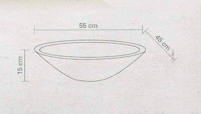 Gobek Classic Travertine Natural Stone Tapered Vessel Sink 20020049 product measures