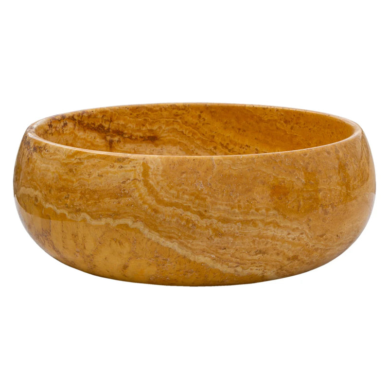 Gobek Golden Sienna Travertine Polished Natural Stone Vessel Sink EGEGSTR1673 side view