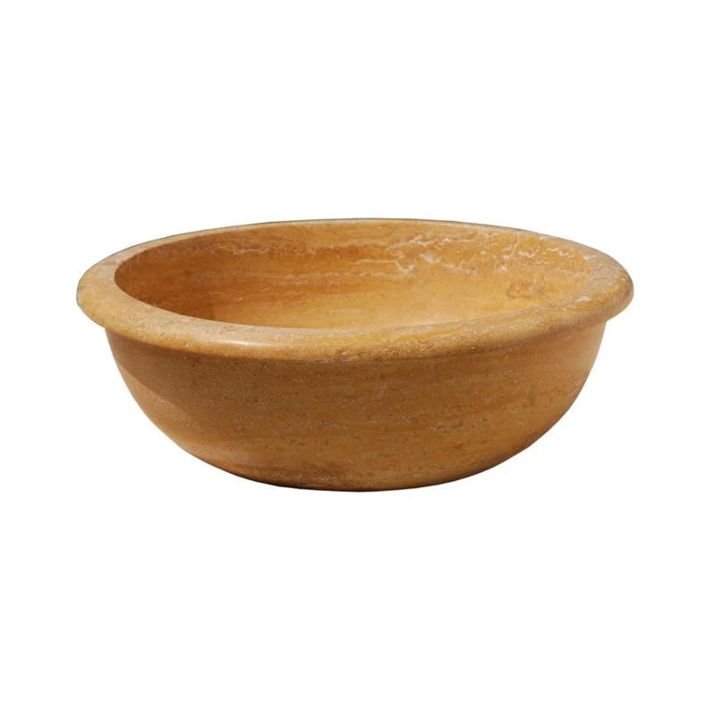 Gobek Golden Travertine Natural Stone Honed Vessel Sink 20020027 product shot