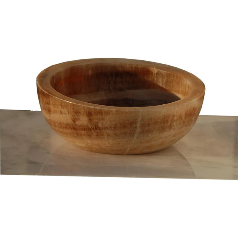 Gobek Honey Onyx Honed Natural Stone Round Sink 20020008 product shot