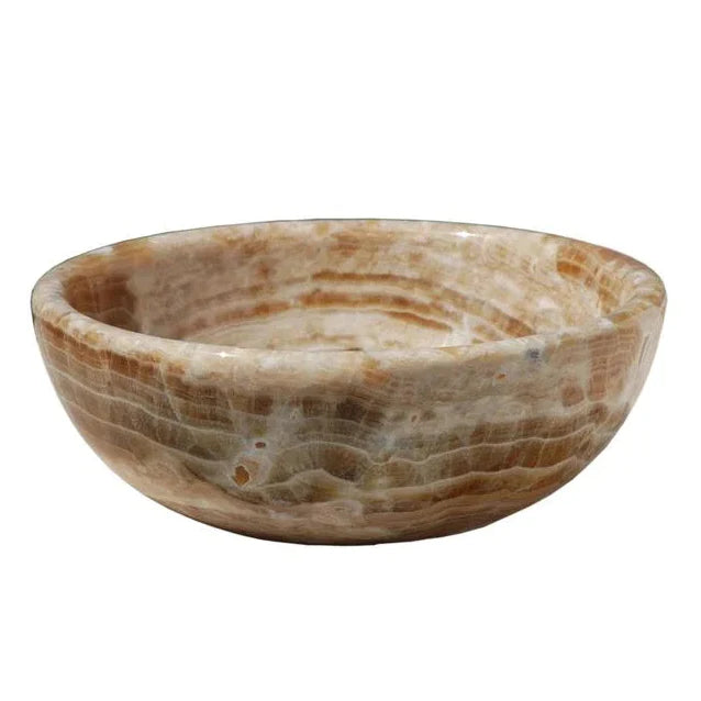 Gobek Honey Onyx Polished Natural Stone Round Sink 20020018 product shot