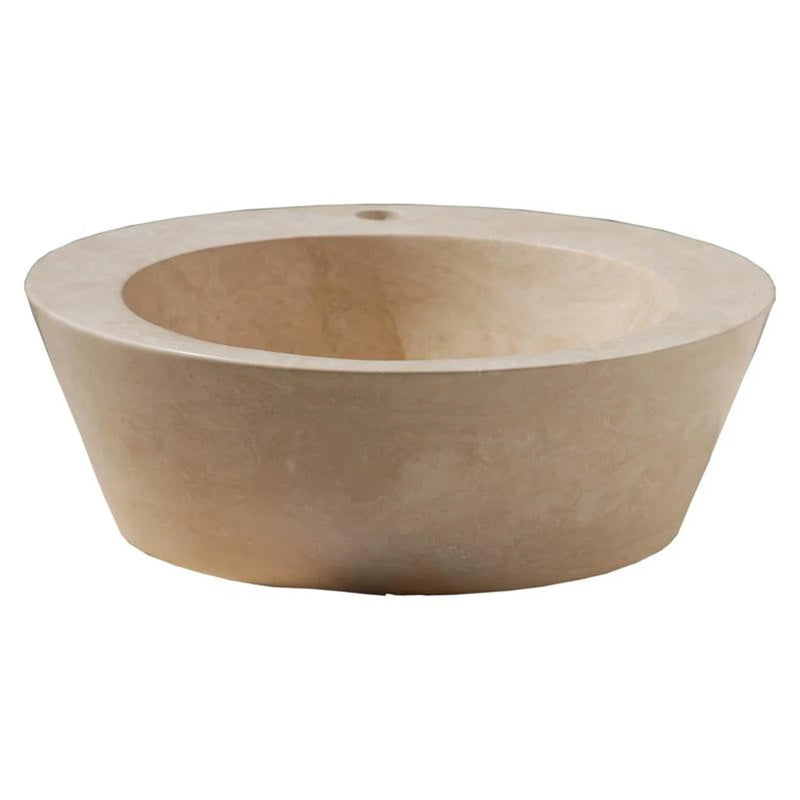 Gobek Light Travertine Natural Stone Honed Vessel Sink 20020009 product shot