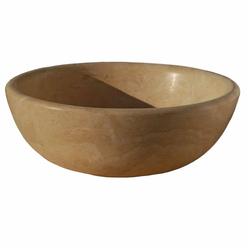 Gobek Light Travertine Natural Stone Honed and Filled Vessel Sink 20020030 product shot