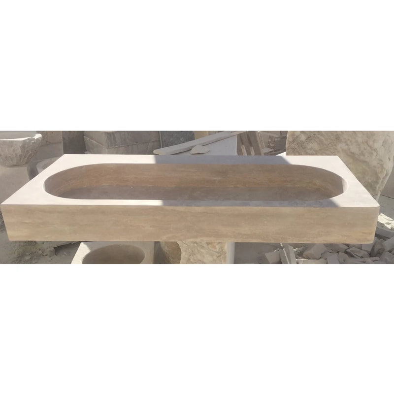 Gobek Light Travertine Rectangular Honed Sink BLTWB01 product shot