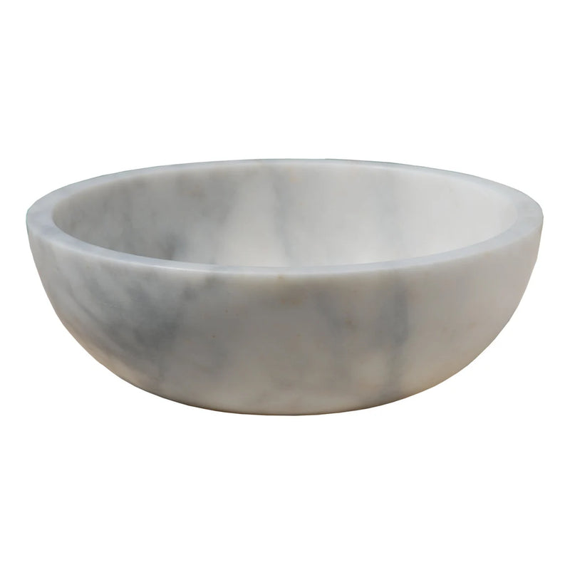 Gobek Natural Stone Mugla White Marble Polished Vessel Sink 20020033 product shot honed