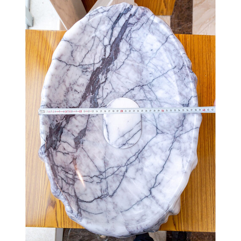 Gobek New York Marble Artistic Polished Vessel Sink NTRVS09 product measures