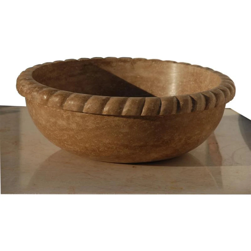 Gobek Noce Travertine Honed Natural Stone Vessel Sink 20020040 product shot