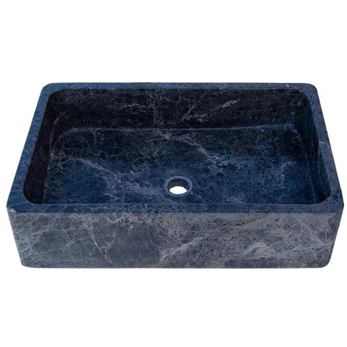 Gobek Sirius Black Marble Farmhouse Polished Sink TMS13 product shot