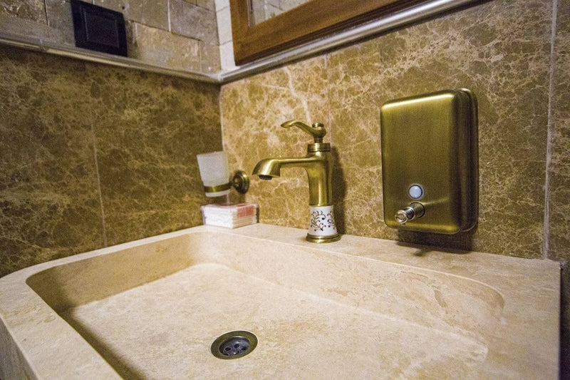 Gobek Travertine Natural Stone Pedestal Rectangular-top Honed Sink YDPTS01 product close up